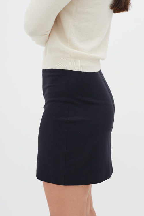 The Row Black Jersey Mini Skirt