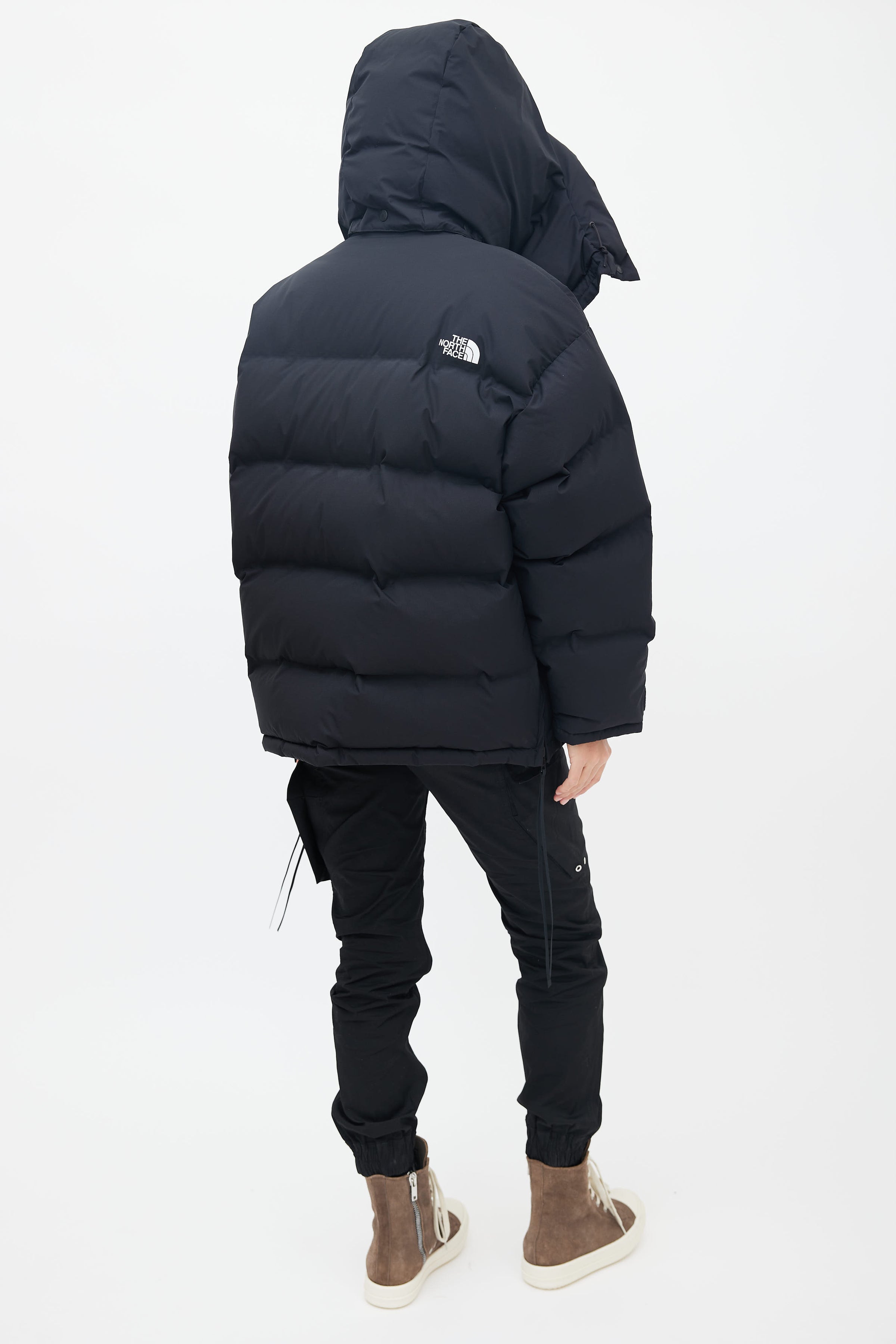 The North Face // x HYKE FW 2019 Black Hooded Puffer Jacket – VSP