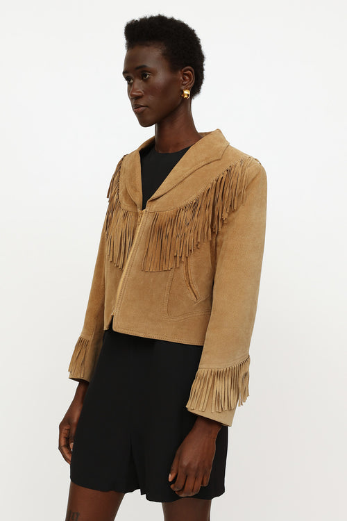 VSP Archive Beige Suede Fringe Jacket