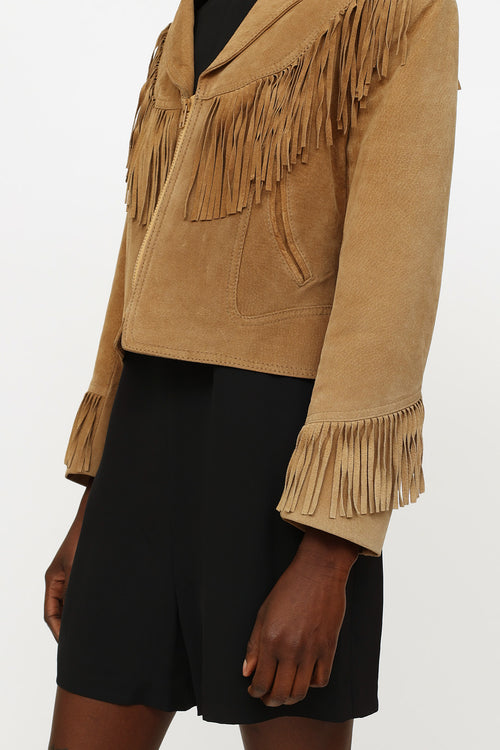 VSP Archive Beige Suede Fringe Jacket