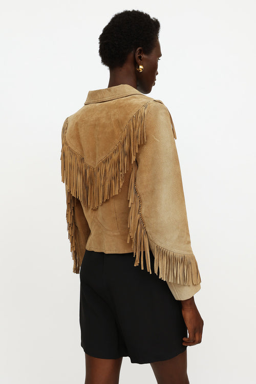 VSP Archive Beige Suede Fringe Jacket