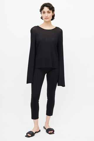 The Row Black Bell Sleeve Sweater