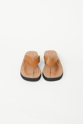 The Row Brown Leather Ginza Sandal
