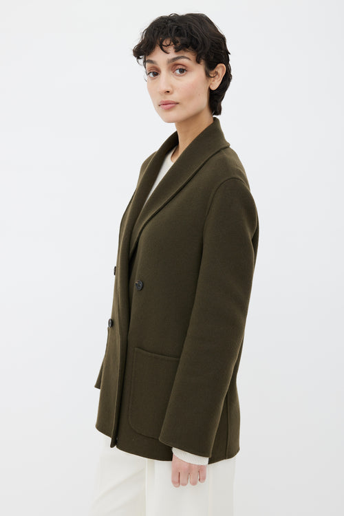 The Row Green Cashmere Two Pocket Jacket