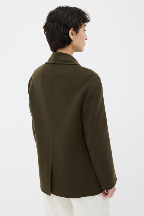 The Row Green Cashmere Two Pocket Jacket