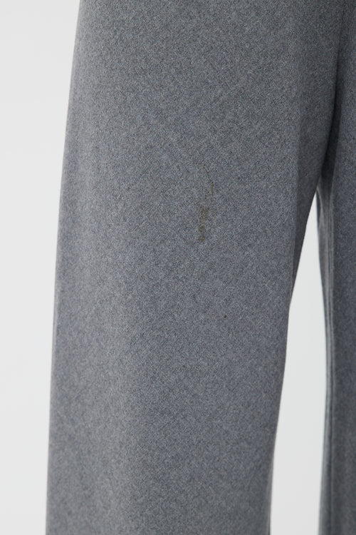 The Row Grey Wool Elasticized Waistband Trouser