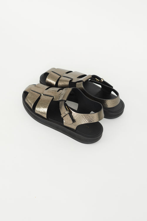 The Row Bronze Metallic Fisherman Sandal