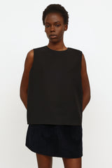 The Row // Black Leather Sleeveless Top – VSP Consignment