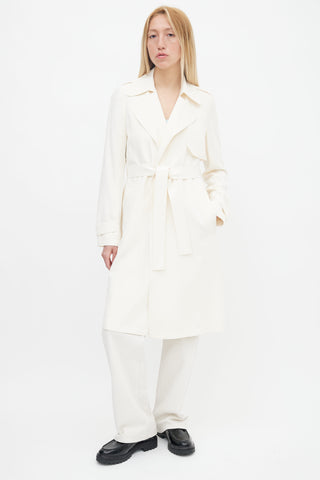 Theory Cream Belted Trench Coat