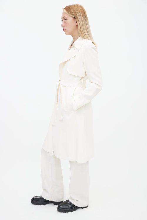 Theory Cream Belted Trench Coat
