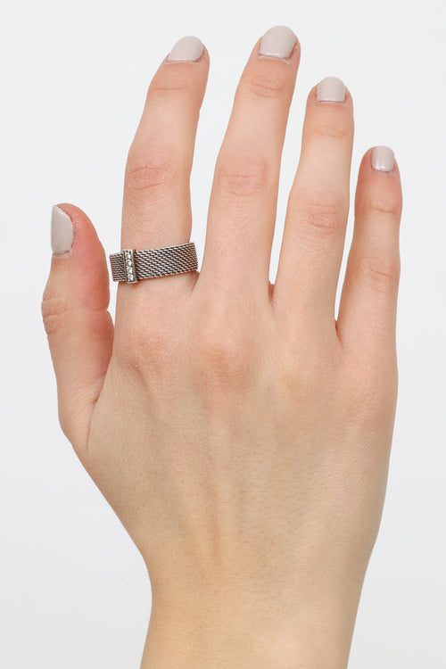 Tiffany & Co. Sterling Silver Diamond Mesh Somerset Ring