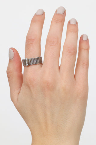 Tiffany & Co. Sterling Silver Diamond Mesh Somerset Ring