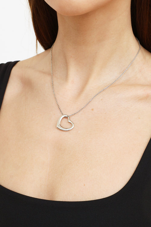 Tiffany & Co. Sterling Silver Open Heart Necklace