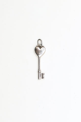 Tiffany & Co. 926 Silver Diamond Heart Key Pendant