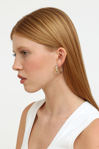 Tiffany & Co. Silver & Gold Atlas Hoop Earring