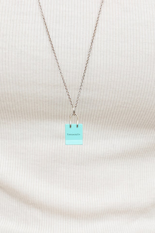 Tiffany & Co. Sterling Silver Shopping Bag Necklace
