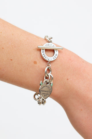 Tiffany & Co. Sterling Silver Devil Heart Toggle Bracelet