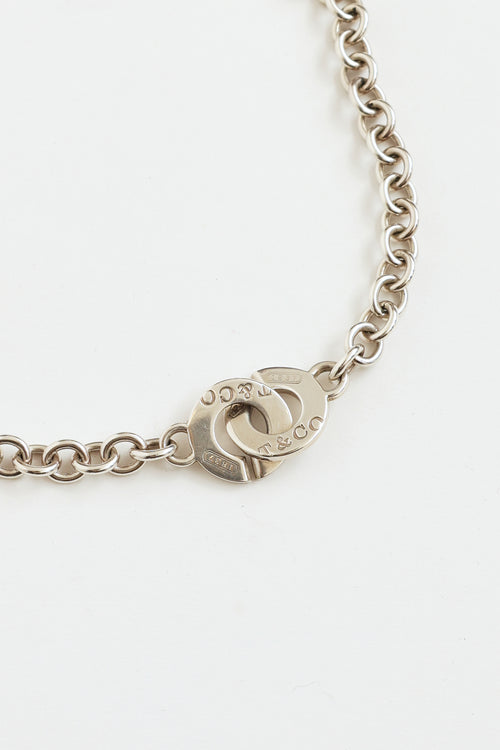 Tiffany & Co. 925 Silver 1837 Interlocking Clasp Circle Necklace