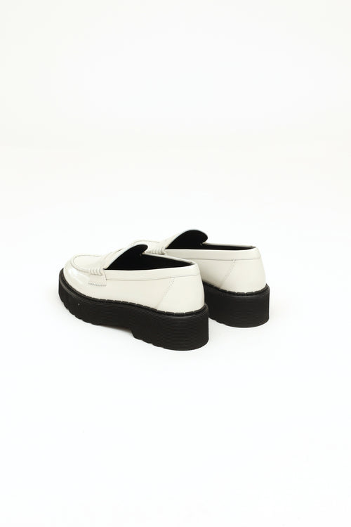 Tod's White Carrarmato Platform Loafers