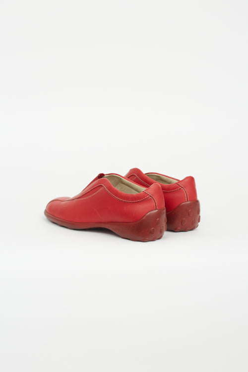 Tod's Kids Red Leather Loafer