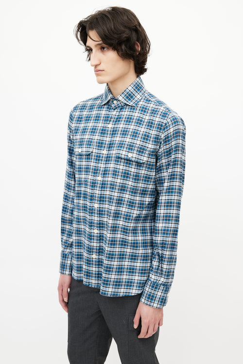 Tom Ford Blue & White Check Shirt