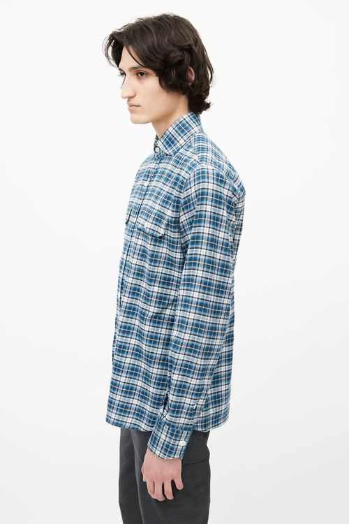 Tom Ford Blue & White Check Shirt