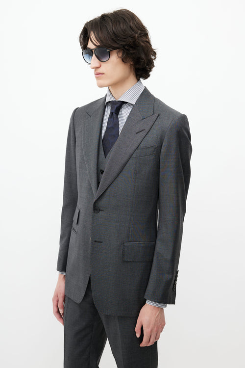 Tom Ford Grey Wool Three Piece Suit