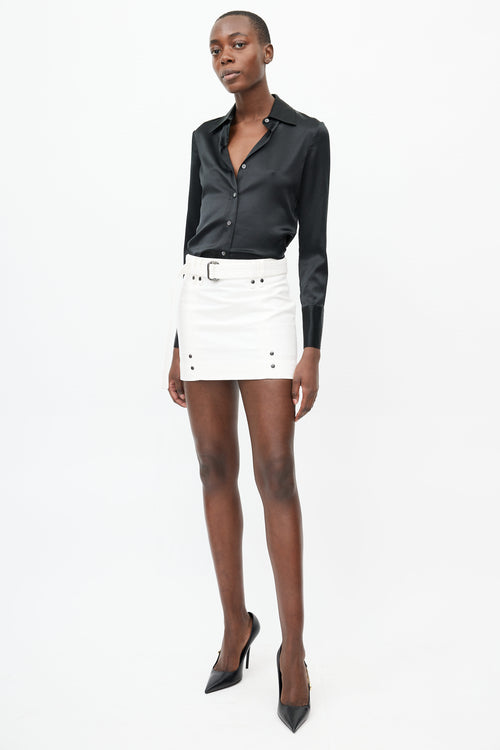 Tom Ford White Belted Denim Skirt