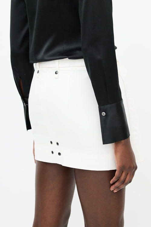 Tom Ford White Belted Denim Skirt