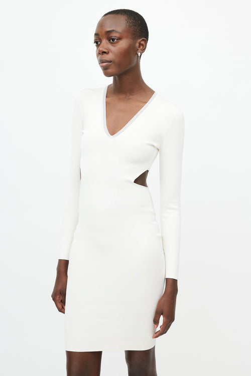 Tom Ford White Cut Out V-Neck Dress