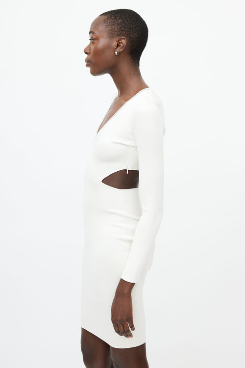 Tom Ford White Cut Out V-Neck Dress