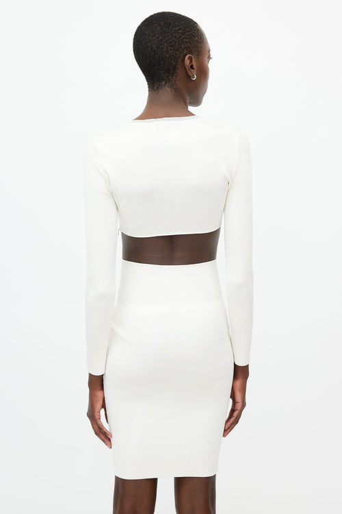 Tom Ford White Cut Out V-Neck Dress