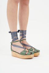 Ulla Johnson // SS 2018 Green Leather Mako Platform Sandal