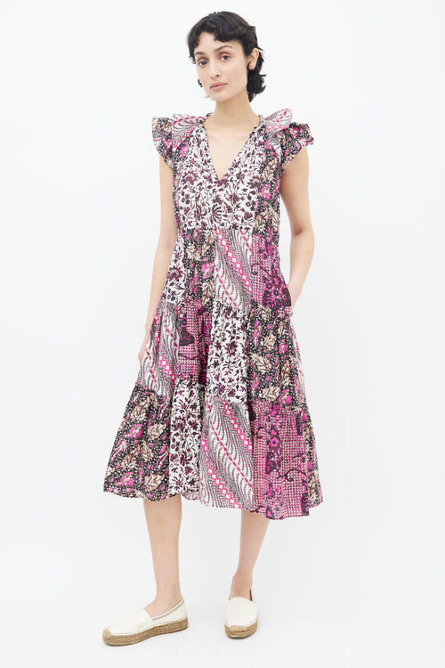 Ulla Johnson Pink Multicolor Patchwork Dress