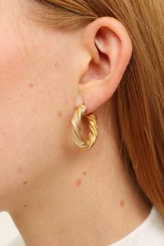 UnoAerre 18K Yellow Gold Mesh Hoop Earrings