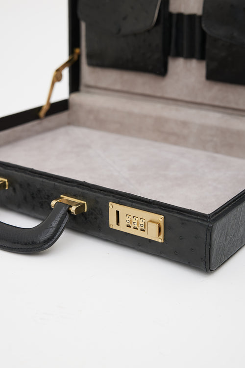VSP Archive Black Textured Leather Briefcase