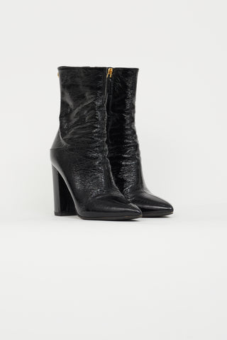 Valentino Black Garavani 110mm Patent Leather Ankle Boot