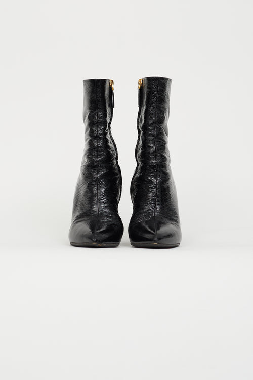 Valentino Black Garavani 110mm Patent Leather Ankle Boot