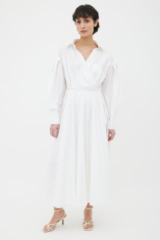 Valentino Le Blanc Spring 2020 White Wrap Maxi Dress