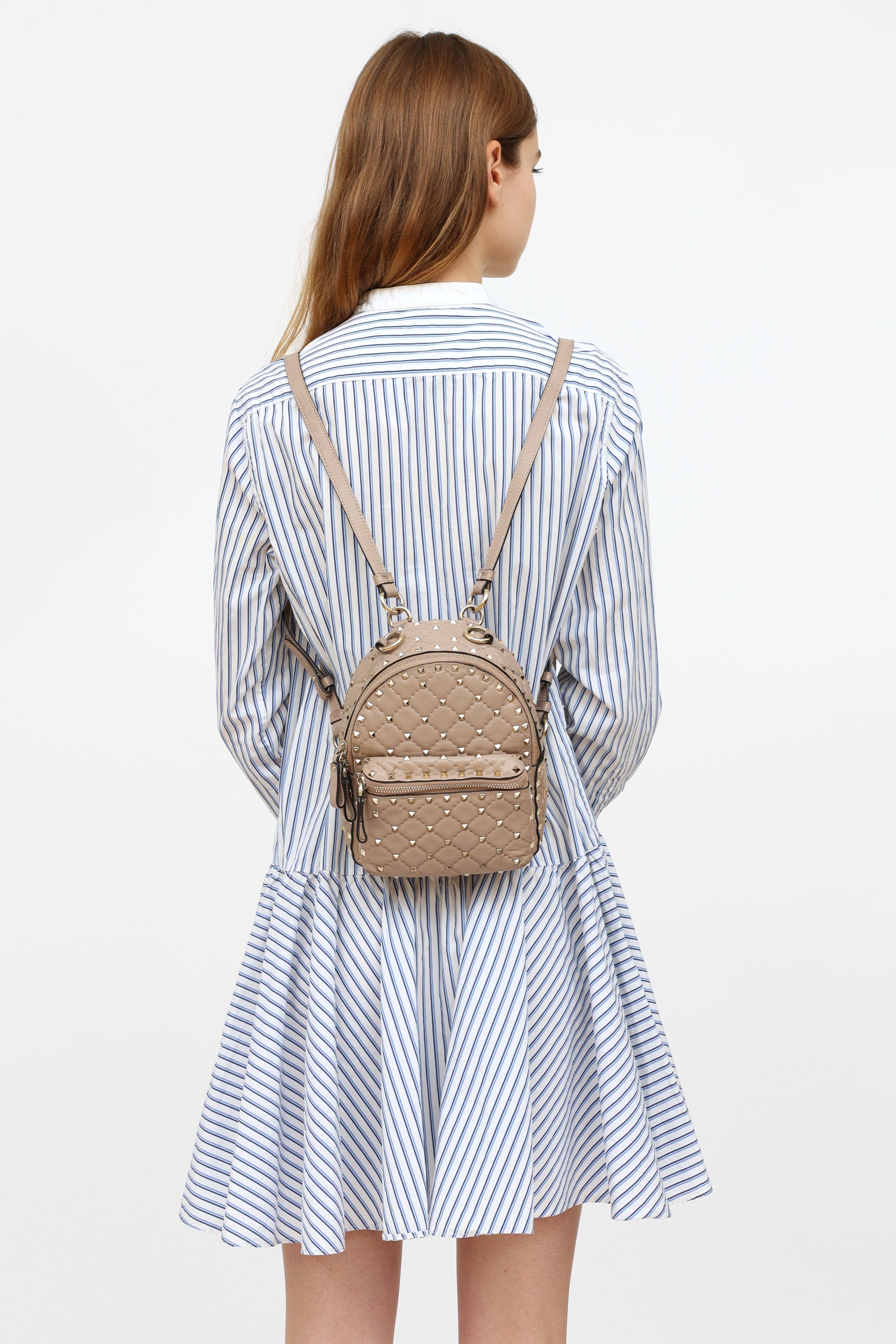 botkier mini valentino backpack Valentino // Taupe Leather Rockstud Mini Backpack – VSP Consignment