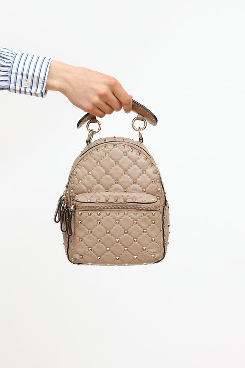 Valentino // Taupe Leather Rockstud Mini Backpack – VSP Consignment