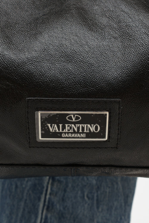 Valentino Black Grained Leather Shoulder Bag