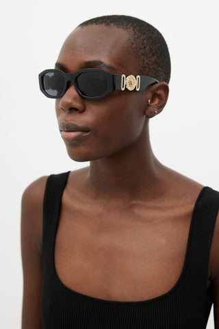 Versace Black Rectangular 4631GB1/8 Sunglasses
