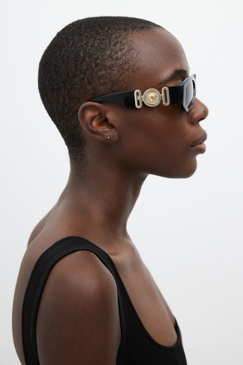 Versace Black Rectangular 4631GB1/8 Sunglasses