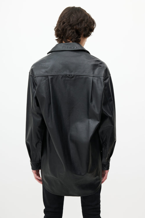 Vetements Black Oversized Leather Shirt