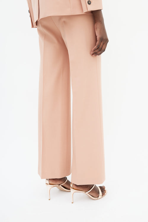 Victoria Beckham Pink Blazer & Wide Leg Trouser Suit