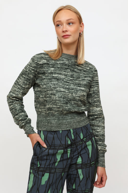 Victoria Beckham Green Marled Sweater