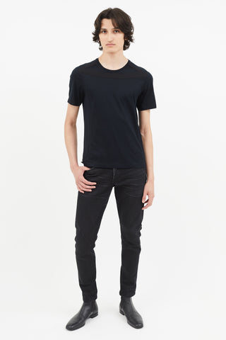 Wooyoungmi Black Asymmetrical Layered T-Shirt