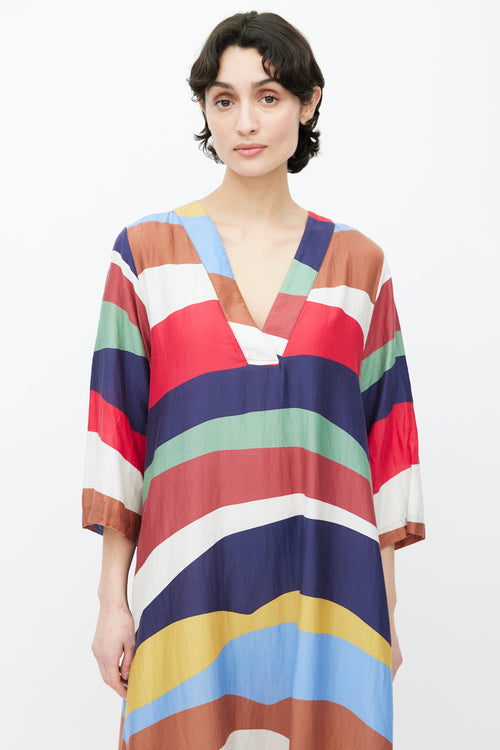 Xirena Multicolor Wave Print Maxi Dress