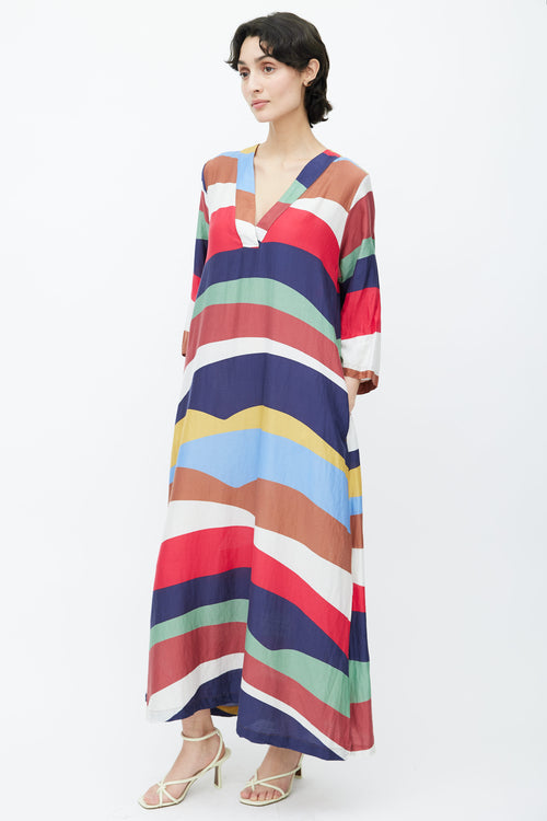 Xirena Multicolor Wave Print Maxi Dress